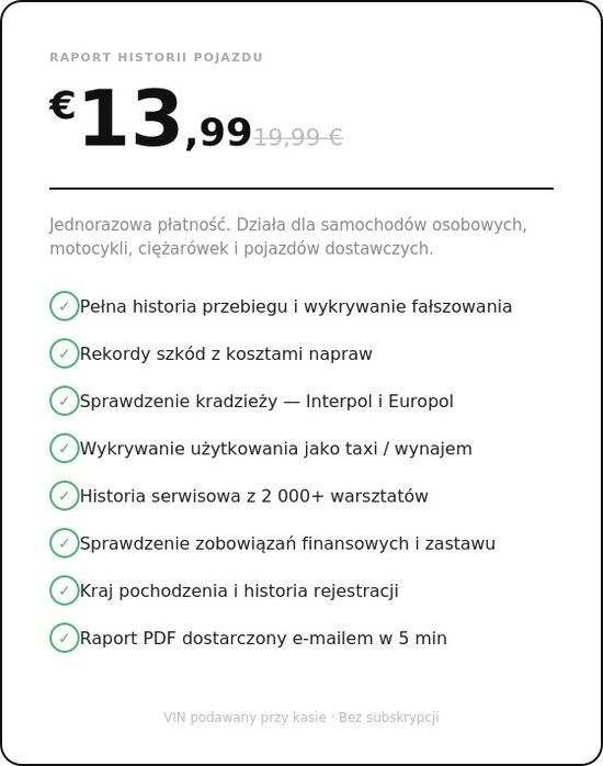 Sprawdź 1 samochód, motocykl lub ciężarówkę /PL/